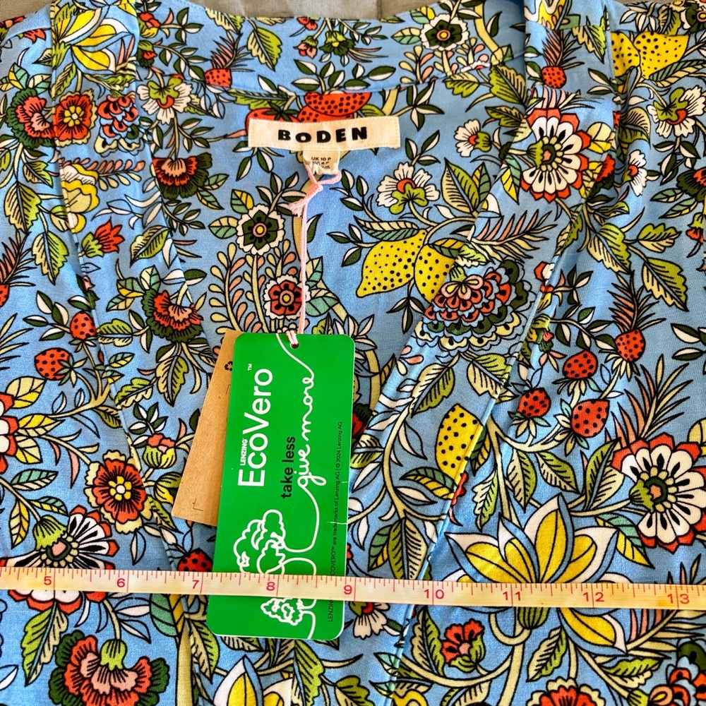 Boden Blue Floral Jersey Midi Dress 6P NWT - Picture 6 of 8